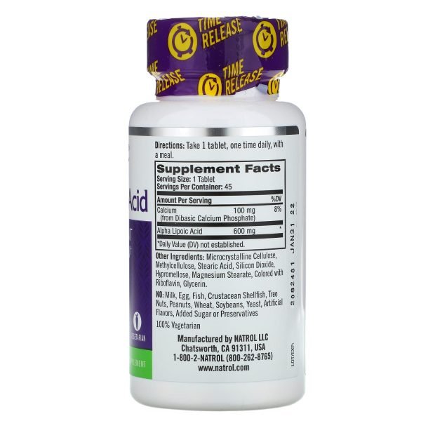 دواء ألفا ليبويك اسيد 600 افضل مضاد أكسدة ممتد المفعول من ناترول - 45 قرص