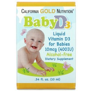 قطرات فيتامين d3 للأطفال كاليفورنيا غولد نيوتريشن لنمو العظام والاسنان
