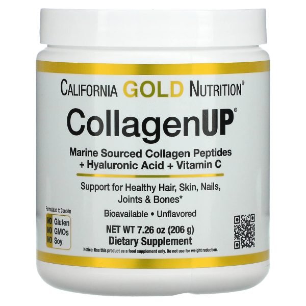 Collagen Up Powder Hydrolyzed Marine Collagen Peptides With Hyaluronic Acid And Vitamin C For Healthy Skin Nails And Hair – Unflavored 206G
