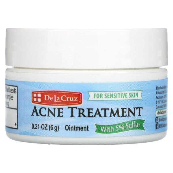 De La Cruz Acne Treatment With 5% Sulfur For Sensitive Skin - 0.21 Oz (6 G)