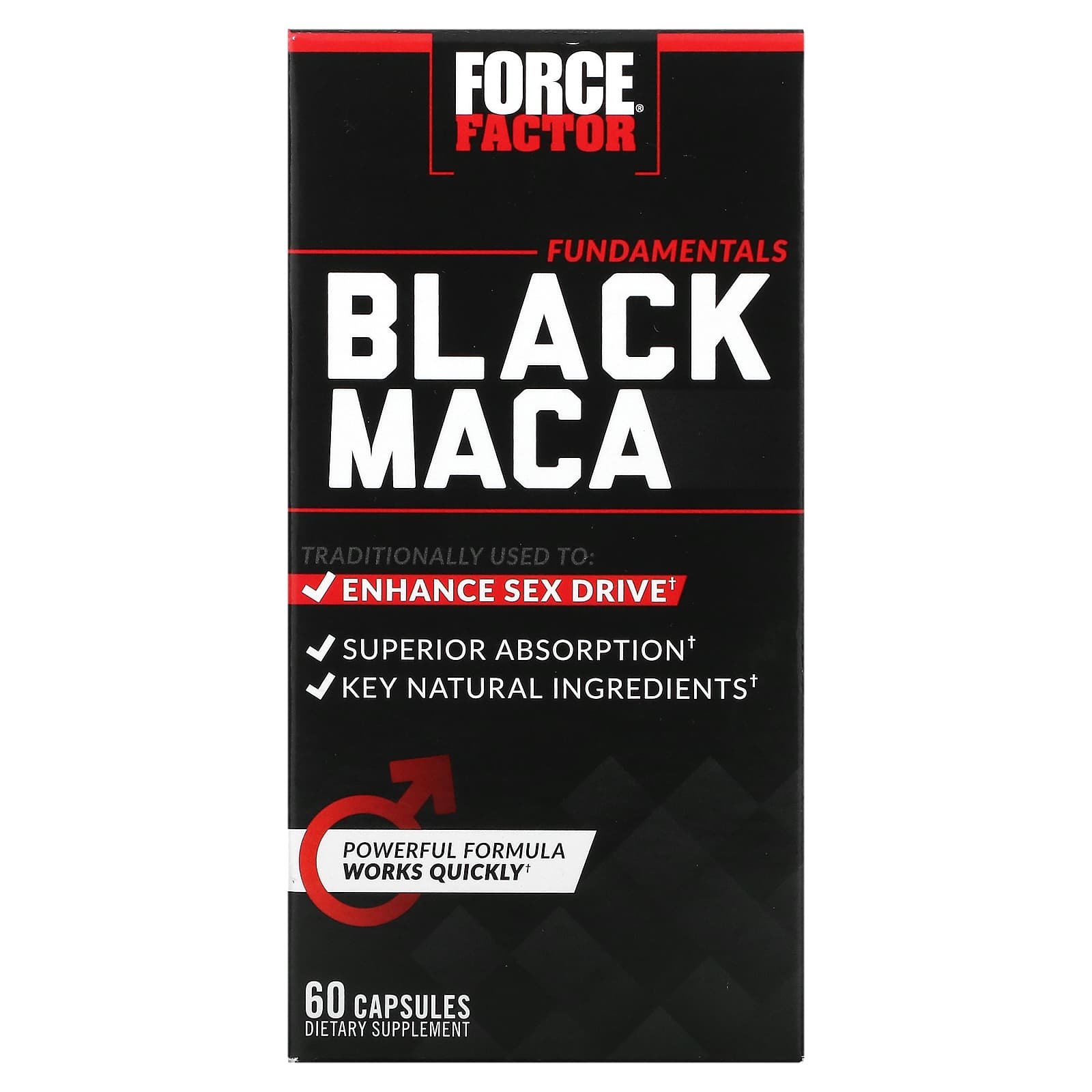 حبوب الماكا السوداء Force Factor لتحسين الصحة الجنسية والإنجابية