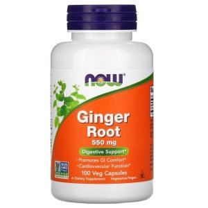 Now foods ginger root 550mg capsules digestive support - 100 Veggie Caps