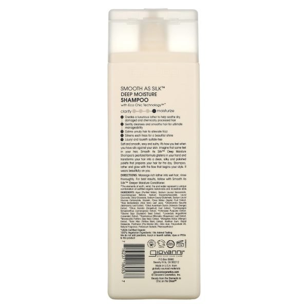 Giovanni Smooth As Silk Deep Moisture Shampoo For Damaged Hair - 8.5 Fl Oz (250 Ml)