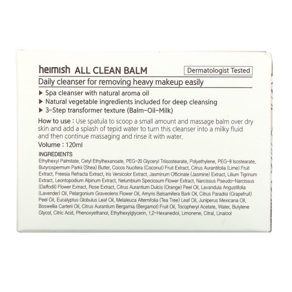 Heimish All Clean Balm Intensive Cleansing And Deeply Moisturizing - 120 Ml
