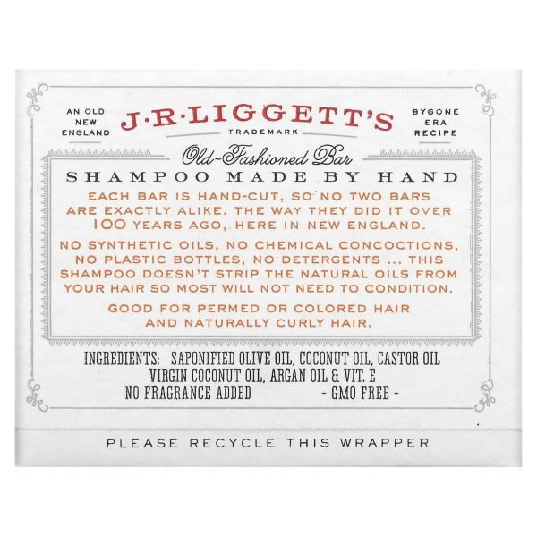 لوح شامبو جوز الهند وزيت الارجان جي.آر. ليغيتس J.r. Liggett'S, Old Fashioned Shampoo Bar