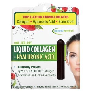 Applied Nutrition Liquid Collagen ampoules + Hyaluronic Acid - 10 Liquid Tubes (100 ml)