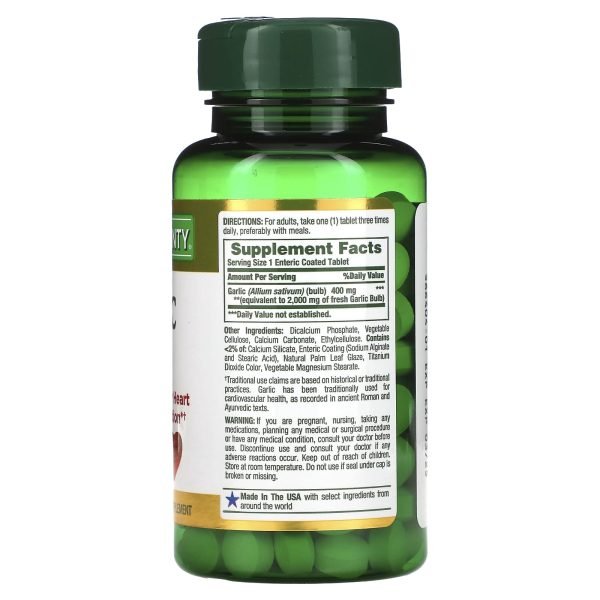 Nature'S Bounty Garlic Tablets 2,000 Mg - 120 Coated Tablets