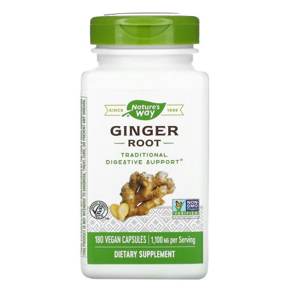 Nature'S Way Ginger Root Capsules Support Digestive And Overall Body Health - 180 Capsules