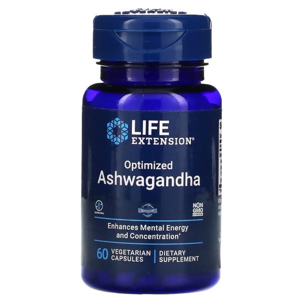 Life Extension Optimized Ashwagandha Extract Stress Relief Capsules - 60 Veg Capsules