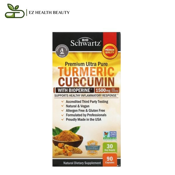 Turmeric Curcumin With Bioperine Promotes Inflammatory Response Bioschwartz 500 Mg 90 Caps