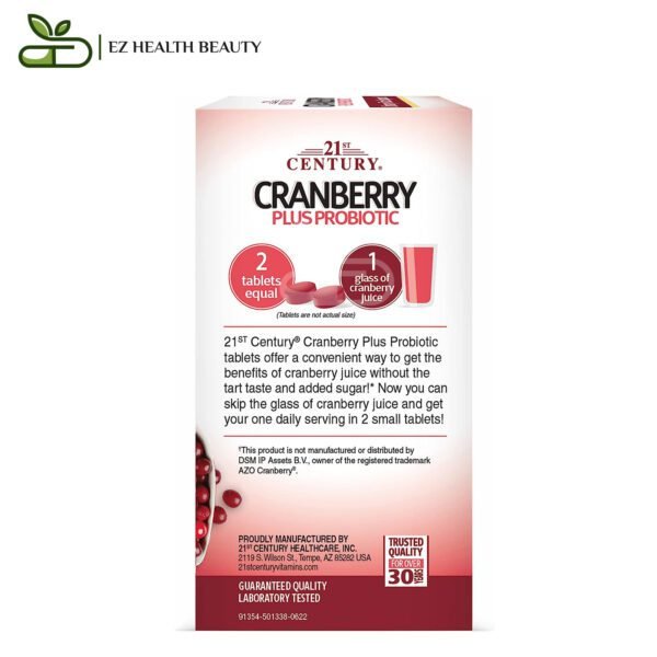 Cranberry Plus Probiotic Urinary Tract Support 21St Century 60 Tablets