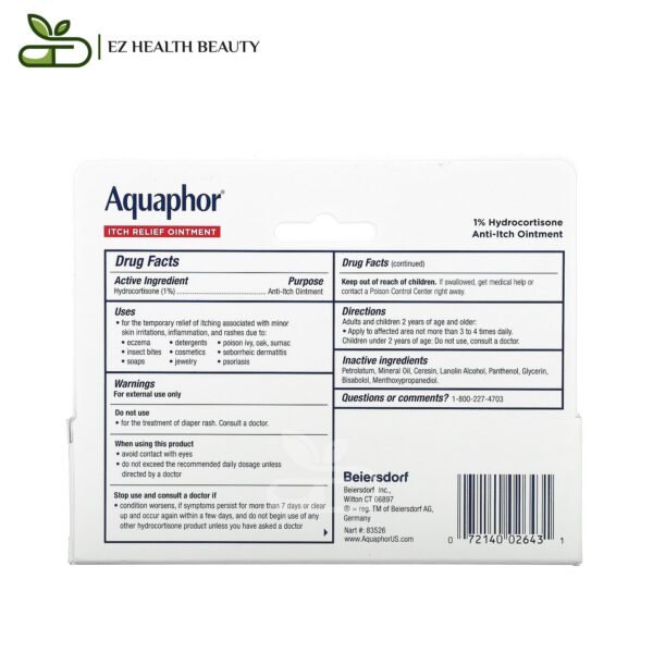 Aquaphor Anti Itch Cream Ingredients