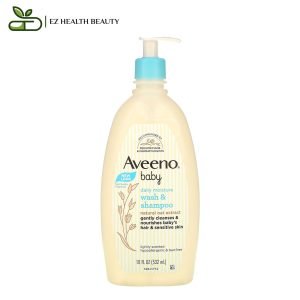 Aveeno baby wash and shampoo cleans and clears hair and body