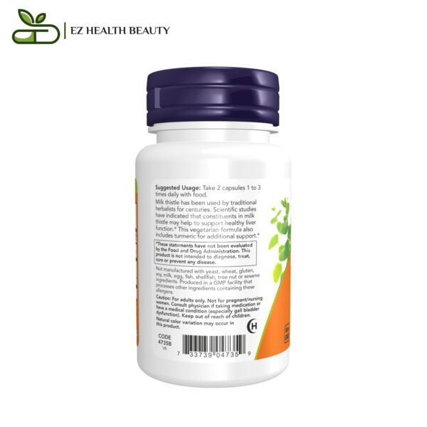 Milk Thistle Extract With Turmeric Supports Liver Functions Now Foods 150 Mg 120 Veg Capsules