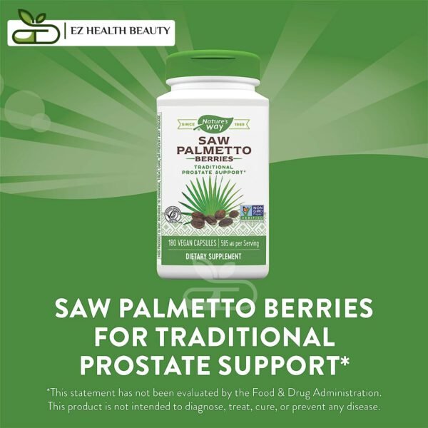 Nature'S Way Saw Palmetto Berries 585 Mg (180 Vegan Capsules)