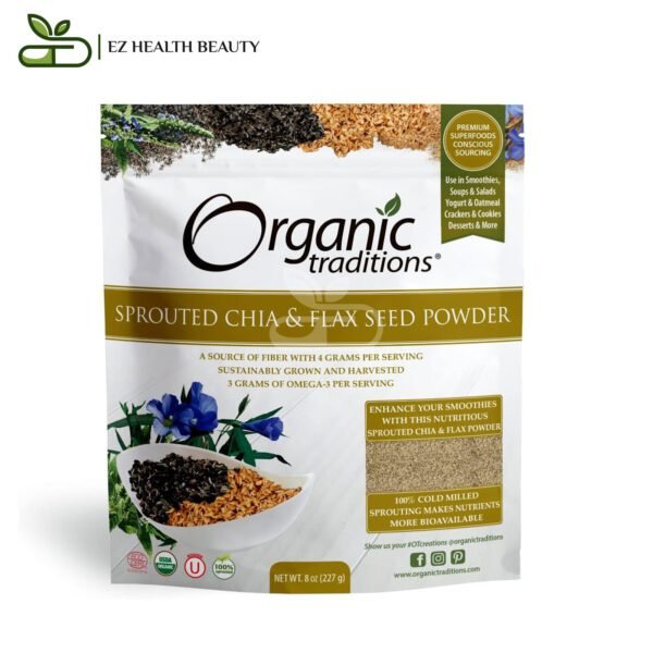 Organic Traditions Sprouted Chia &Amp; Flax Seed Powder