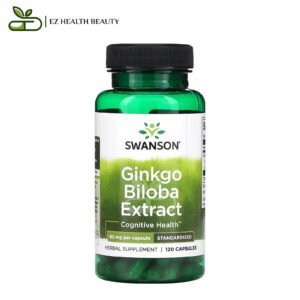كبسول جنكو بيلوبا للصحة الإدراكية 60 مجم 120 كبسولة Ginkgo Biloba Extract Swanson