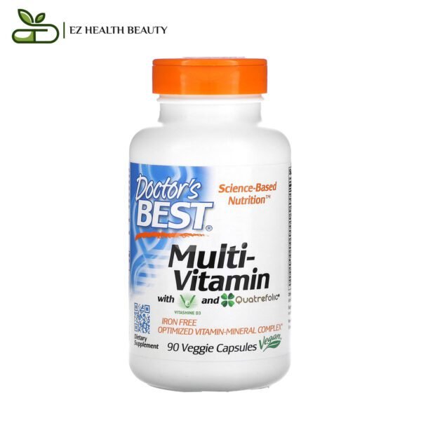Multi Vitamin Pills With Vitashine D3 And Quatrefolic Iron Free Doctor'S Best 90 Veggie Capsules