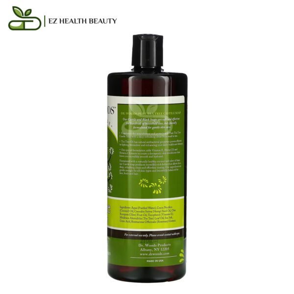 Tea Tree Castile Soap For Normal To Oily Skin Dr Woods 32 Fl Oz (946 Ml)