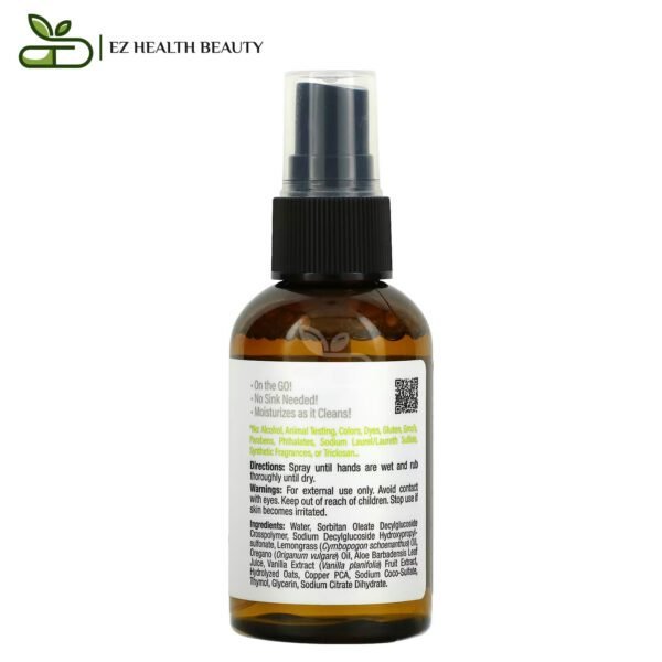 On The Go Hand Cleanser Alcohol-Free Lemongrass Mild By Nature 2 Fl Oz (60 Ml)