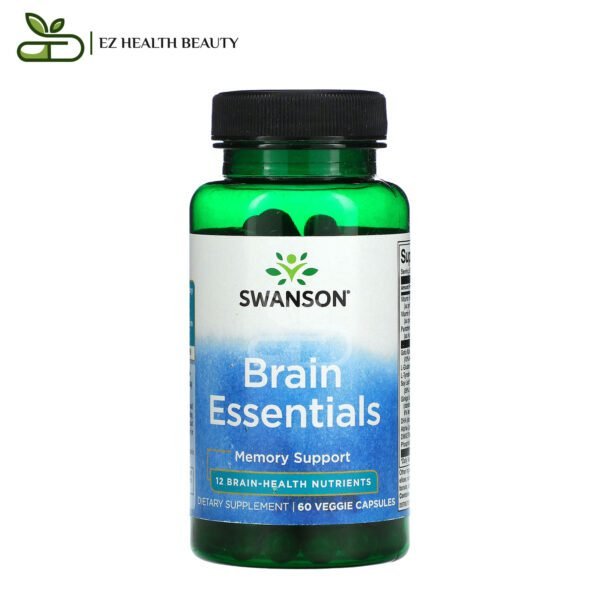 Brain Essentials Supplement Memory Support Swanson 60 Veggie Capsules