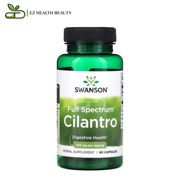 Full Spectrum Cilantro Supplement For Digestive Health Swanson 425 Mg 60 Capsules