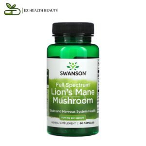 كبسولات فطر عرف الأسد لصحة المخ والجهاز العصبي 500 مجم 60 كبسولة Full Spectrum Lion's Mane Mushroom Swanson