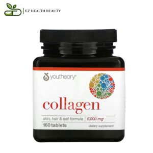 حبوب الكولاجين يوثيري لدعم صحة الشعر والجلد والأظافر 1000 ملجم 160 قرص Collagen 1,000 mg Youtheory