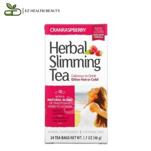 شاي التخسيس توت العليق البري خال من الكافيين 24 كيس شاي 1.7 أونصة (48 جم) Herbal Slimming Tea Cranraspberry 21st Century