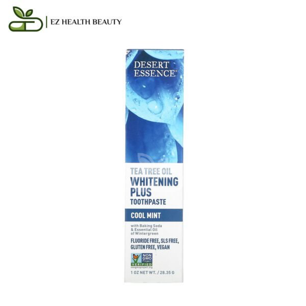 Desert Essence Whitening Toothpaste Plus Tea Tree Oil Cool Mint Desert Essence 1 Oz (28.35 G)