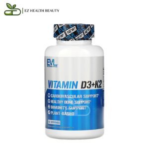Vitamin D3 K2 To Support Cardiovascular and Bone Health EVLution Nutrition 60 Veggie Capsules