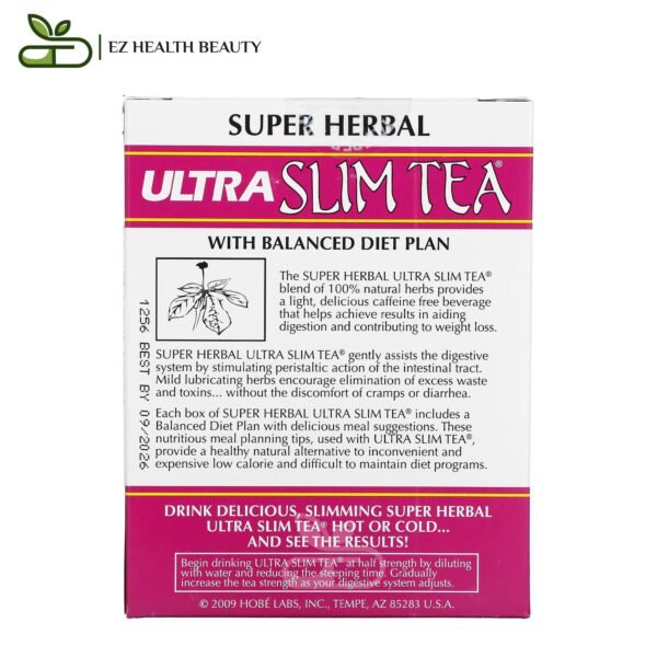 Ultra Slim Tea To Loss Weight Super Herbal Caffeine Free Hobe Labs 24 Herbal Tea Bags 1.69 Oz (48 G) Each